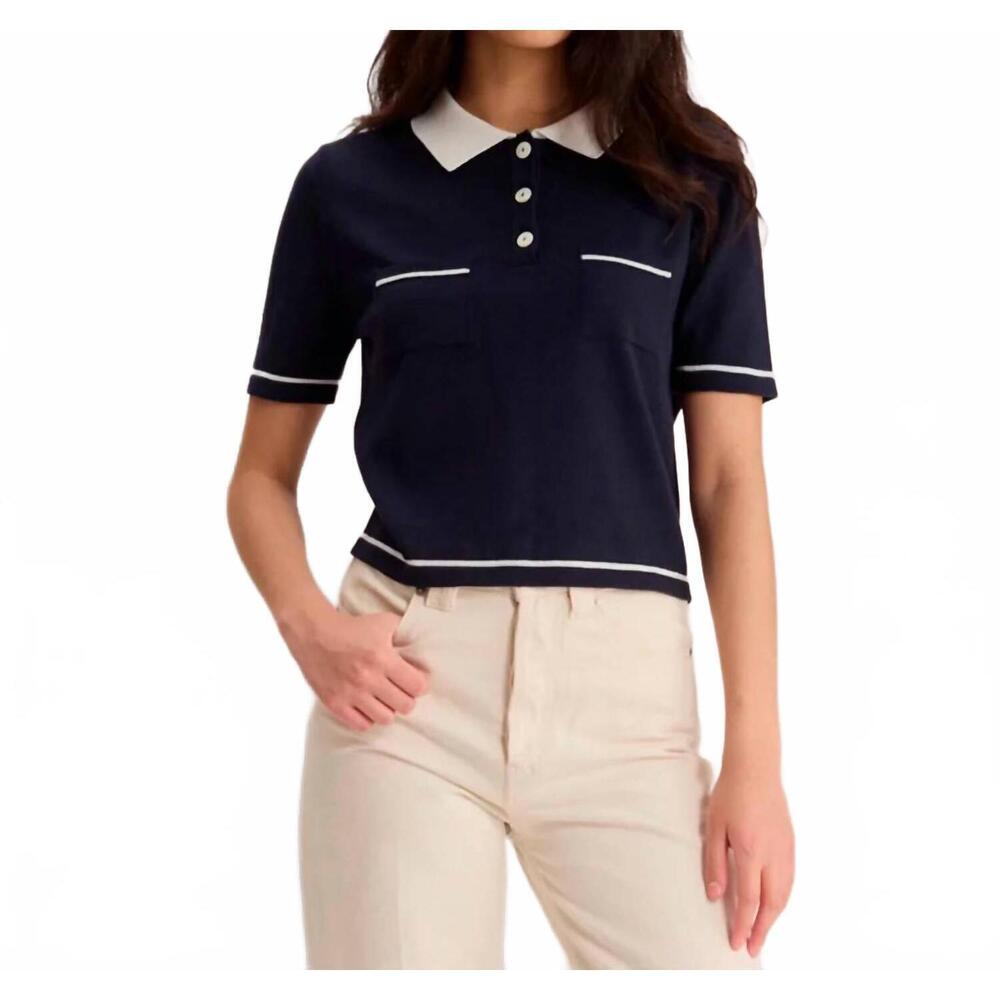 NEW INES DE LA FRESSANGE fran polo top in navy